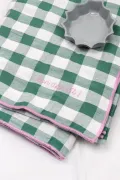 nappe vichy carreaux verts 2m50 broderie bon appetit