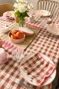 Nappe carreaux vichy - Argile 140 x 250 cm