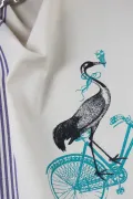 TORCHON DE CUISINE SÉRIGRAPHIÉ - Oiseau vélo