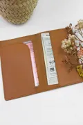 Etui papiers voiture cuir - Caramel