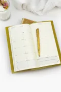 agenda cuir jaune Made in france Barnabe aime le café