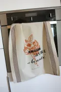 TORCHON DE CUISINE SÉRIGRAPHIÉ - Amour gloire et beauté
