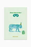 Carton invitation anniversaire - 8 cartes Tigre