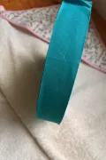 Biais coton 37 mm à plat - Turquoise - galette de 130 m