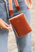 sac téléphone cuir tomette