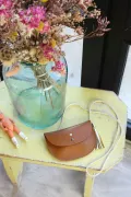 sac cuir fille marron pompon fantaisie Barnabé aime le café made in france