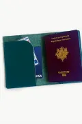 Etui Passeport cuir - teal