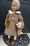 Sac Pompon - cuir Caramel
