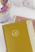 agenda cuir jaune Made in france Barnabe aime le café
