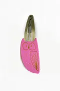 Barrette clic-clac cuir - Hibou Bubble Gum