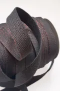 Sangle coton & lurex - 4 mètres - Anthracite & lurex cuivré