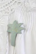 Broche cuir - Palmier opaline