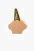Barrette clic-clac cuir - Coquillage