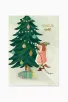 carte postale sapin noël aquarelle barnabe aime le cafe
