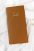 Protège livret de famille en cuir marron marquage doré Barnabé aime le café made in france