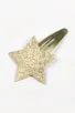 Barrette clic-clac cuir - Étoile jasmin
