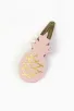 Barrette clic-clac cuir - Ananas sugar